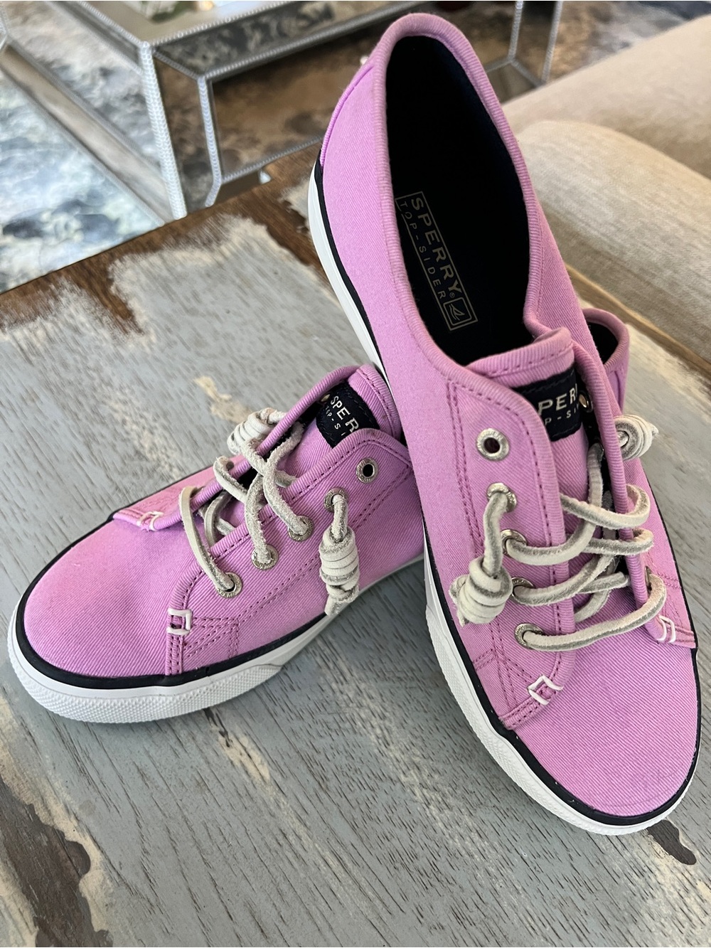 Sperry Lavender Canvas Lace-Up Women's Sneakers